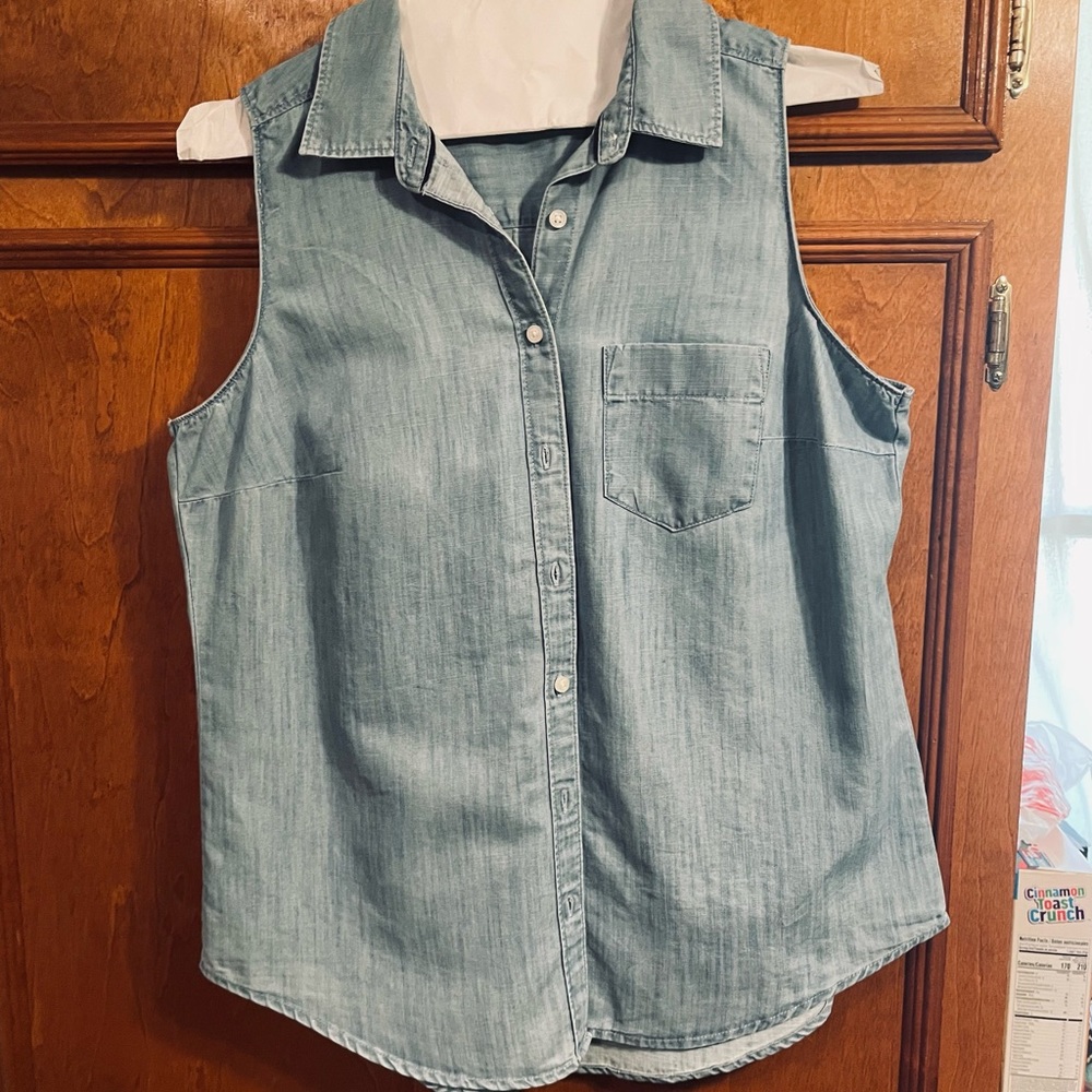 Denim top light blue size medium